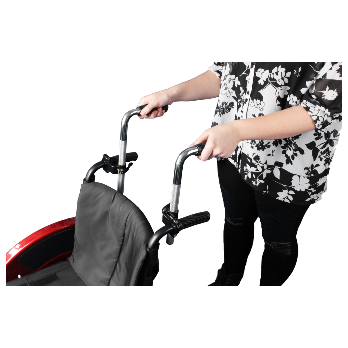 Rolko Easy Push Handle Elevations — in use on rollator