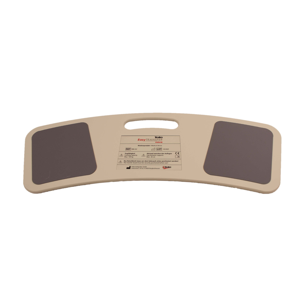 Rolko EasyTRANSFER Board — curved board underside label