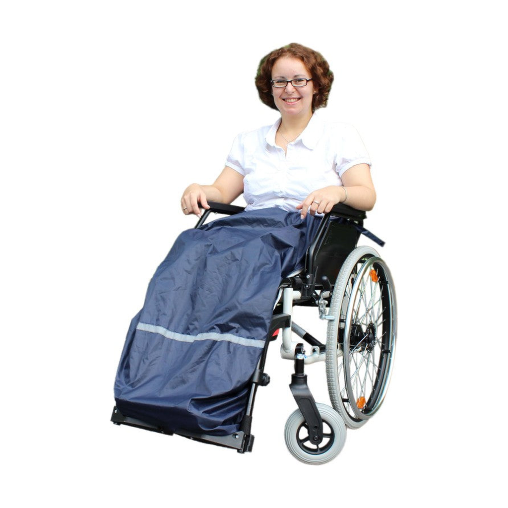 Rolko rainPRO Leg Protection (Cotton Lined) — in use on wheelchair