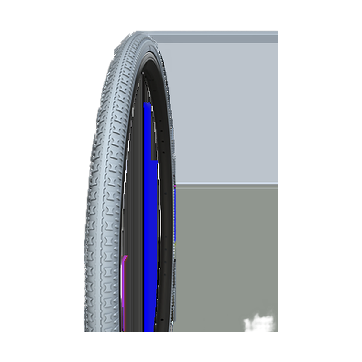 Rolko PU Solid Tire — R-402 Allrounder — grey tread detail
