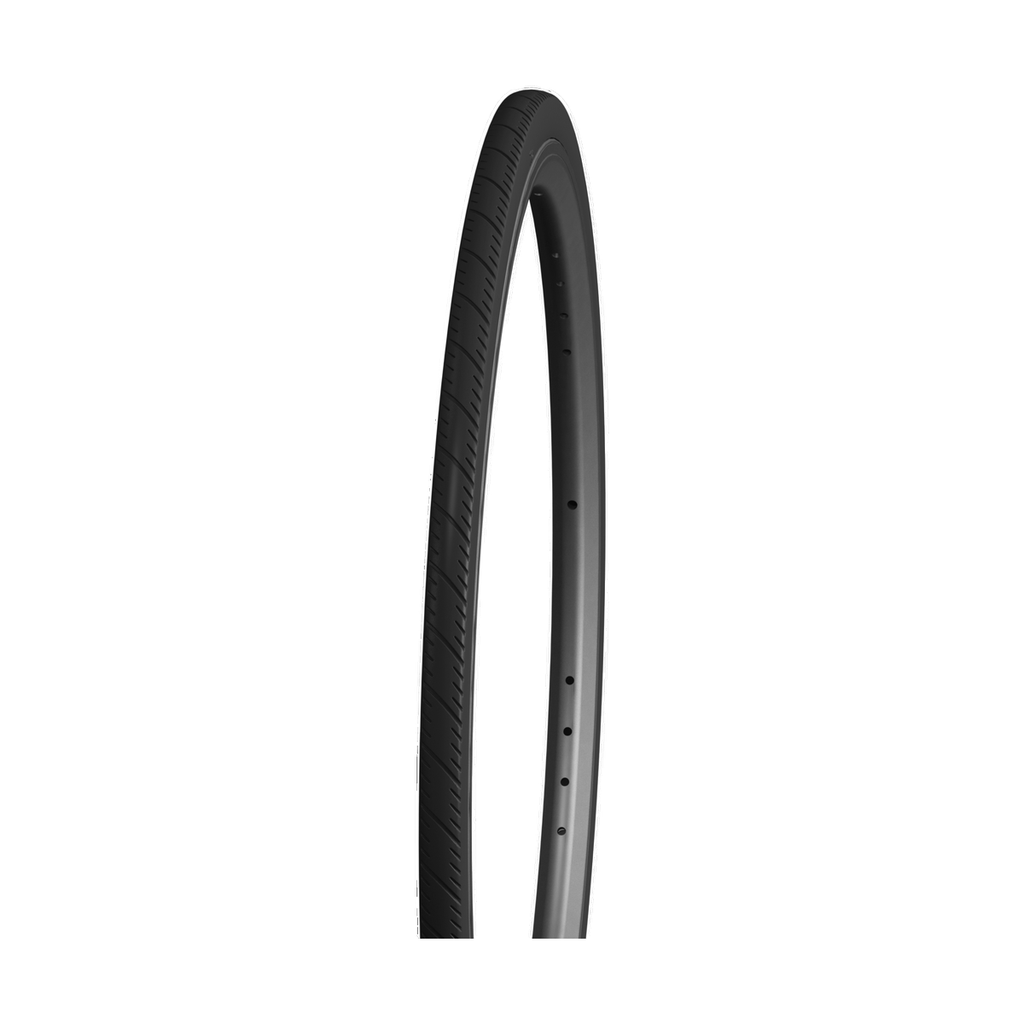 Rolko PU Solid Tire — R-418 ProSpeed — black, mounted on rim