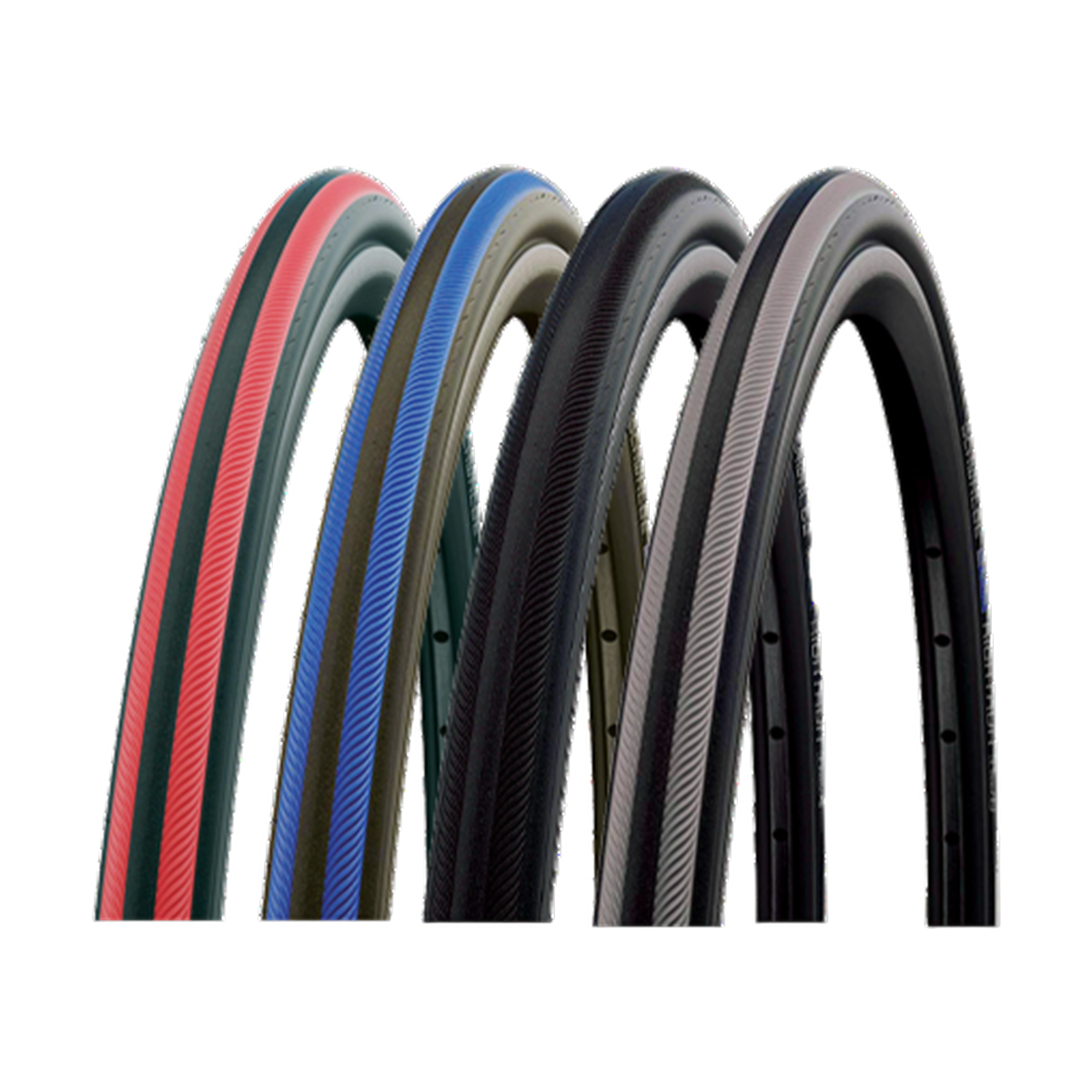 Schwalbe RightRun Wheelchair Tire — colour variants (red, blue, black, grey)
