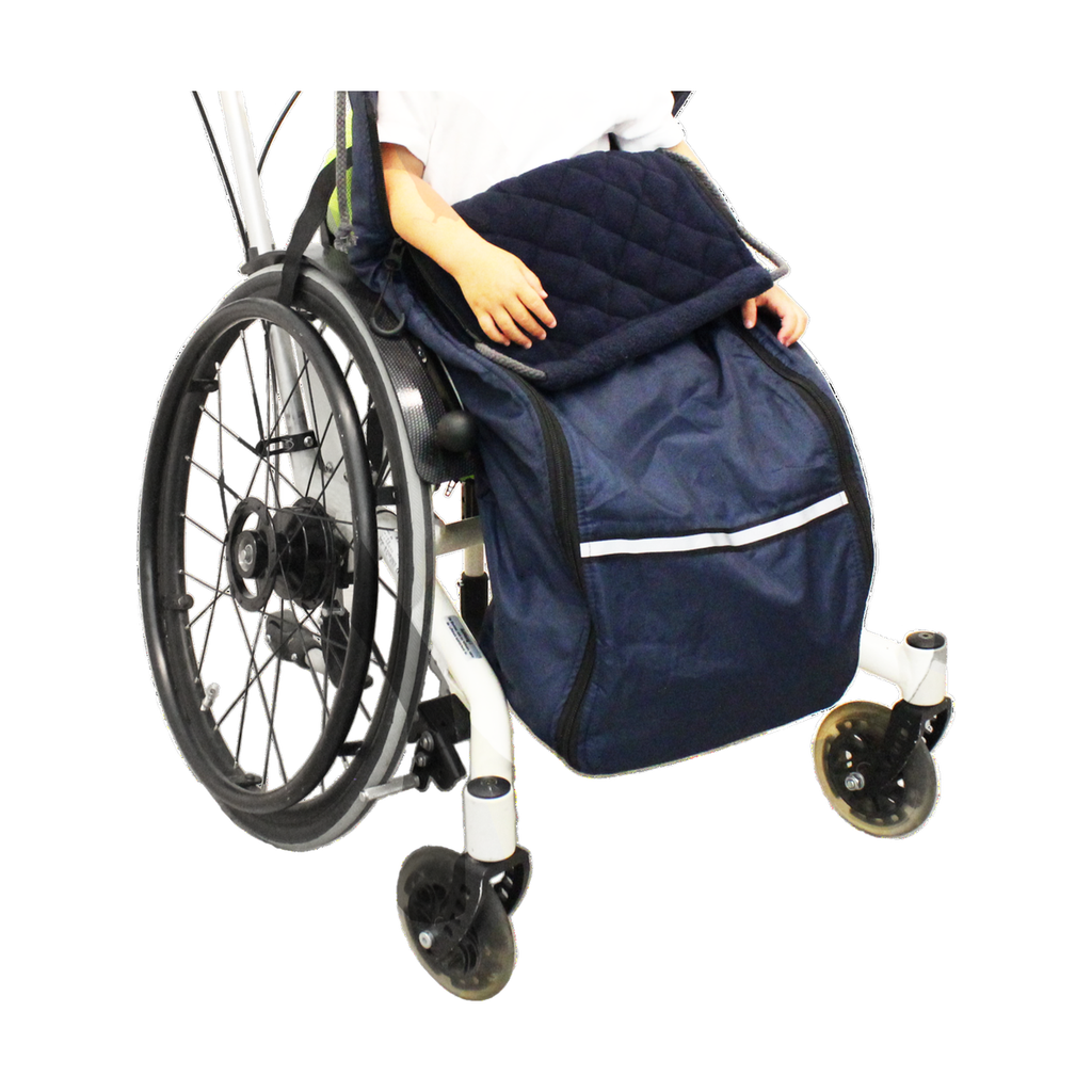 Rolko Thermo Body Warmer Child — in use on wheelchair